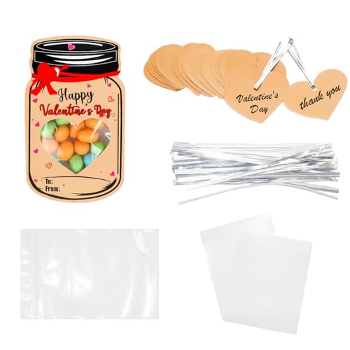 Valentinstagskarten-Set mit ausgehöhlten Herzen, perfekt für Versammlungen, Schule, Unterhaltung, Geschenktausch, Geschenkkarten, Weihnachten, 50 Stück von Yooghuge