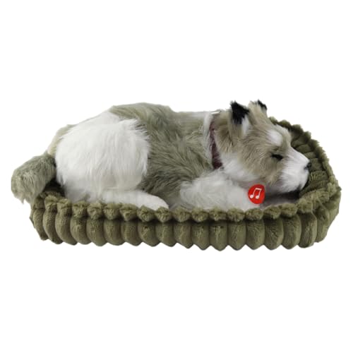 Yooghuge Simulationsatmung Tierspielzeug Schöne Realistische Plüschschlafhund Puppen Ornamente Home Decore Für Tierliebhaber Realistische Hundeduppen von Yooghuge
