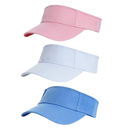 Yookat Sonnenhut, verstellbar, für Golf, Tennis, Sport, Mädchen, Jungen, Outdoor, 3 Stück (Weiß, Rosa, Blau) von Yookat