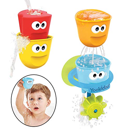 Yookidoo Becherset mit Wasserrad für die Badewanne von Yookidoo