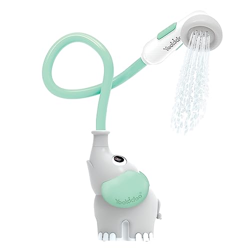 Yookidoo - Duschbrause Elefant, Türkis – Spielzeug für Babys – Badespiel und Dusche Erwachen der Sinne – Schlauch Sprinkler Badespielzeug Baby – Geschenk für Babys von 0 bis 2 Jahren von Yookidoo