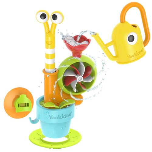 Yookidoo Pop Up Wasserschnecke - Interaktives Badespielzeug für Kleinkinder (ab 18 Monaten), pädagogisches Wasserspiel mit drehender Muschel von Yookidoo