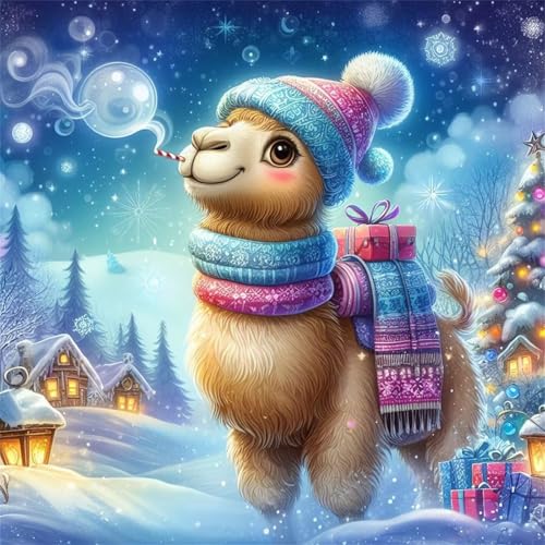 100 Teile Puzzles für Erwachsene,Herausforderndes Rätsel,Pädagogisches Spiel Puzzlespiele für Die Ganze Familie,Dekoration Geschenke Winterweihnachtsalpaka von Yoonqun