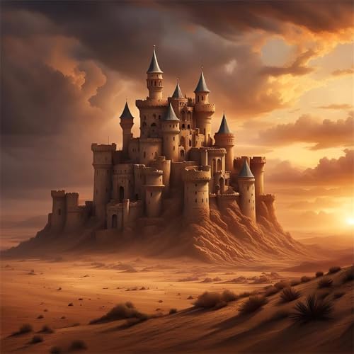 100 Teile Puzzles für Erwachsene,Herausforderndes Rätsel,Pädagogisches Spiel Puzzlespiele für Die Ganze Familie,Dekoration Geschenke Wüstenschlosslandschaft von Yoonqun