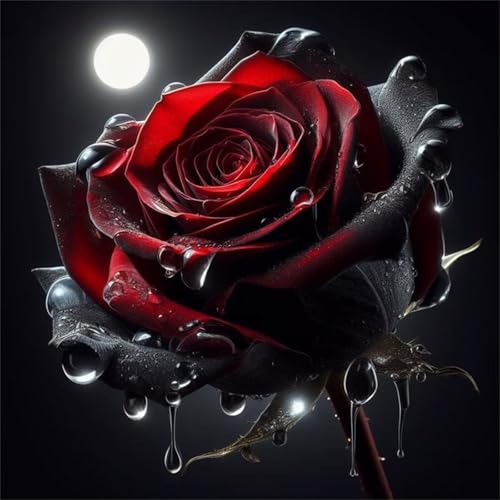 1000 Teile Puzzles für Erwachsene,Herausforderndes Rätsel,Pädagogisches Spiel Puzzlespiele für Die Ganze Familie,Dekoration Geschenke Blume Mond Rose von Yoonqun