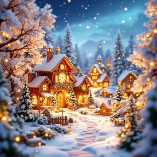 1000 Teile Puzzles für Erwachsene,Herausforderndes Rätsel,Pädagogisches Spiel Puzzlespiele für Die Ganze Familie,Dekoration Geschenke Cartoon Winterdorf 1000 Teile Puzzles für Erwachsene,Herausforderndes Rätsel,Pädagogisches Spiel Puzzlespiele für Die Ganze Familie,Dekoration Geschenke Cartoon Winterdorf von Yoonqun