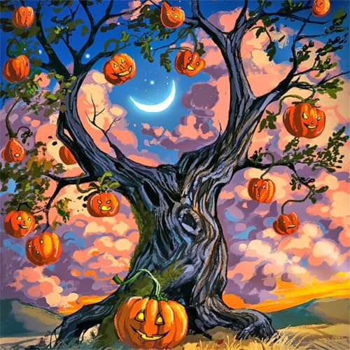 1000 Teile Puzzles für Erwachsene,Herausforderndes Rätsel,Pädagogisches Spiel Puzzlespiele für Die Ganze Familie,Dekoration Geschenke Kürbisbaumlandschaft von Yoonqun