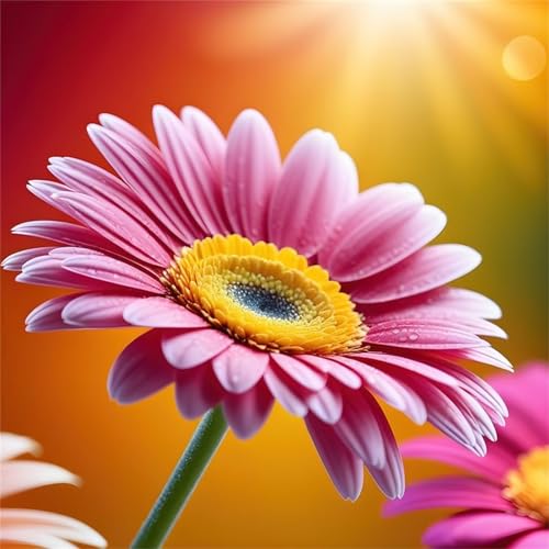 1000 Teile Puzzles für Erwachsene,Herausforderndes Rätsel,Pädagogisches Spiel Puzzlespiele für Die Ganze Familie,Dekoration Geschenke Rosa Gänseblümchen Blume von Yoonqun