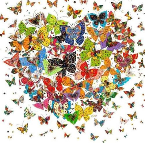 300 Teile Puzzles für Erwachsene,Herausforderndes Rätsel,Pädagogisches Spiel Puzzlespiele für Die Ganze Familie,Dekoration Geschenke Schmetterlingsherz von Yoonqun