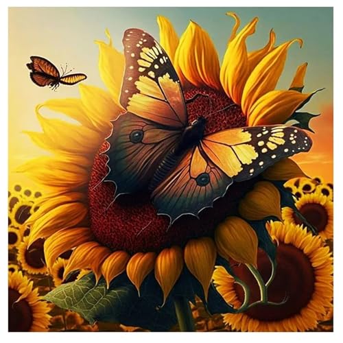 300 Teile Puzzles für Erwachsene,Herausforderndes Rätsel,Pädagogisches Spiel Puzzlespiele für Die Ganze Familie,Dekoration Geschenke Sonnenblumenschmetterling von Yoonqun