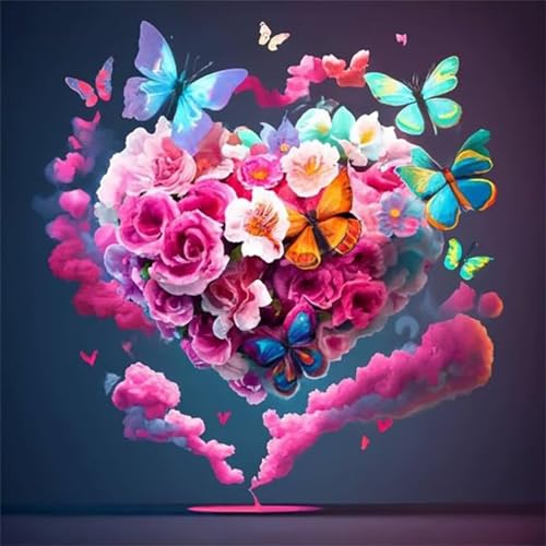 35 Teile Puzzles für Erwachsene,Herausforderndes Rätsel,Pädagogisches Spiel Puzzlespiele für Die Ganze Familie,Dekoration Geschenke Abstrakte Herzblume von Yoonqun