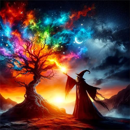 35 Teile Puzzles für Erwachsene,Herausforderndes Rätsel,Pädagogisches Spiel Puzzlespiele für Die Ganze Familie,Dekoration Geschenke Hexenbaumlandschaft von Yoonqun