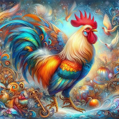 35 Teile Puzzles für Erwachsene,Herausforderndes Rätsel,Pädagogisches Spiel Puzzlespiele für Die Ganze Familie,Dekoration Geschenke Hühner Fantasy Tiere von Yoonqun