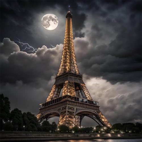 35 Teile Puzzles für Erwachsene,Herausforderndes Rätsel,Pädagogisches Spiel Puzzlespiele für Die Ganze Familie,Dekoration Geschenke Pariser Eiffelturm von Yoonqun