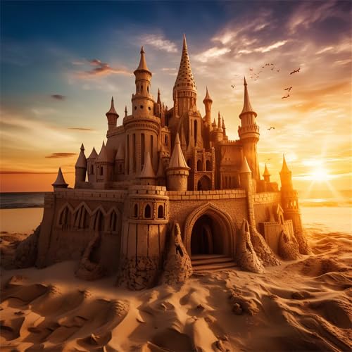 35 Teile Puzzles für Erwachsene,Herausforderndes Rätsel,Pädagogisches Spiel Puzzlespiele für Die Ganze Familie,Dekoration Geschenke Sandburgenlandschaft von Yoonqun