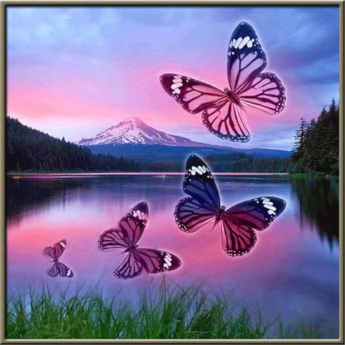 35 Teile Puzzles für Erwachsene,Herausforderndes Rätsel,Pädagogisches Spiel Puzzlespiele für Die Ganze Familie,Dekoration Geschenke Schmetterlingssee von Yoonqun