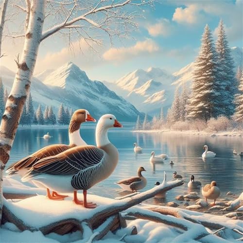 35 Teile Puzzles für Erwachsene,Herausforderndes Rätsel,Pädagogisches Spiel Puzzlespiele für Die Ganze Familie,Dekoration Geschenke Winterseeenten von Yoonqun