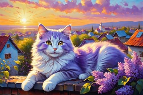 Puzzle 1000 Teile,Puzzles Für Erwachsene,Herausforderndes Rätsel,Pädagogisches Spiel Puzzlespiele für Die Ganze Familie,Dekoration Geschenke - Lila Blumenkatze Puzzle 1000 Teile,Puzzles Für Erwachsene,Herausforderndes Rätsel,Pädagogisches Spiel Puzzlespiele für Die Ganze Familie,Dekoration Geschenke - Lila Blumenkatze von Yoonqun