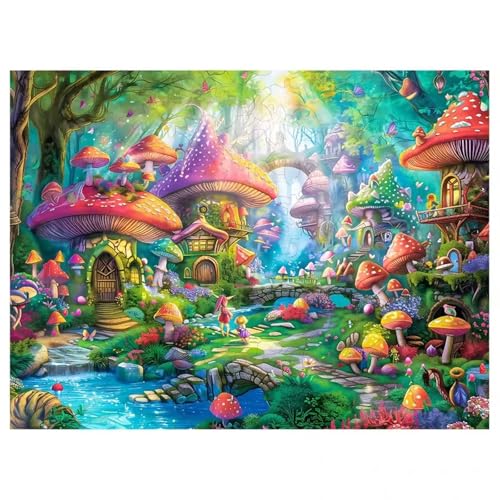 Puzzle 1000 Teile,Puzzles für Erwachsene,Herausforderndes Rätsel,Pädagogisches Spiel Puzzlespiele für Die Ganze Familie,Dekoration Geschenke - Buntes Pilzhaus Puzzle 1000 Teile,Puzzles für Erwachsene,Herausforderndes Rätsel,Pädagogisches Spiel Puzzlespiele für Die Ganze Familie,Dekoration Geschenke - Buntes Pilzhaus von Yoonqun