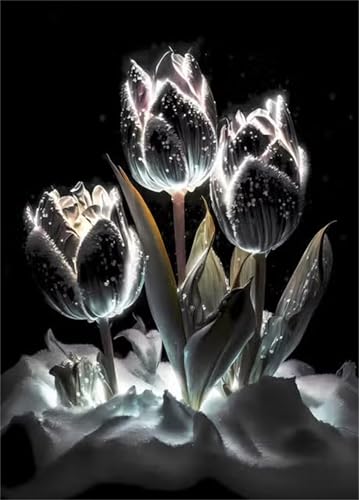 Puzzle 1000 Teile,Puzzles für Erwachsene,Herausforderndes Rätsel,Pädagogisches Spiel Puzzlespiele für Die Ganze Familie,Dekoration Geschenke - Fantasie Tulpen Blumen von Yoonqun
