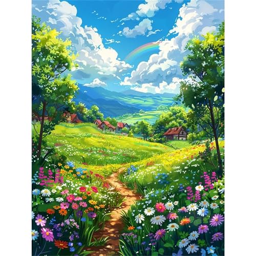 Puzzle 1000 Teile,Puzzles für Erwachsene,Herausforderndes Rätsel,Pädagogisches Spiel Puzzlespiele für Die Ganze Familie,Dekoration Geschenke - Ländliche Feldlandschaft von Yoonqun