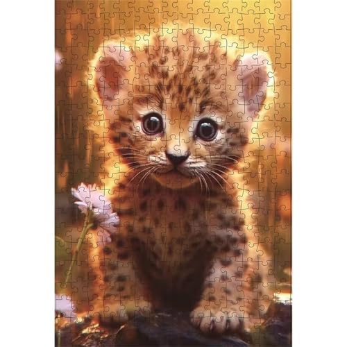 Puzzle 1000 Teile,Puzzles für Erwachsene,Herausforderndes Rätsel,Pädagogisches Spiel Puzzlespiele für Die Ganze Familie,Dekoration Geschenke - Leopardenjunges von Yoonqun