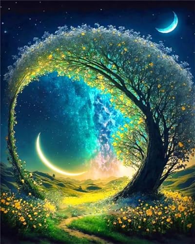 Puzzle 1000 Teile,Puzzles für Erwachsene,Herausforderndes Rätsel,Pädagogisches Spiel Puzzlespiele für Die Ganze Familie,Dekoration Geschenke - Mondbaum von Yoonqun