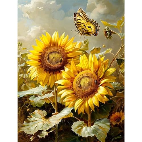 Puzzle 1000 Teile,Puzzles für Erwachsene,Herausforderndes Rätsel,Pädagogisches Spiel Puzzlespiele für Die Ganze Familie,Dekoration Geschenke - Schmetterling Sonnenblume von Yoonqun