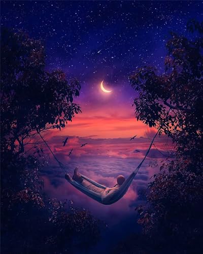 Puzzle 1000 Teile,Puzzles für Erwachsene,Herausforderndes Rätsel,Pädagogisches Spiel Puzzlespiele für Die Ganze Familie,Dekoration Geschenke - Sky Moon Hängematte von Yoonqun