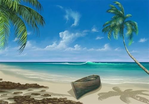 Puzzle 1000 Teile,Puzzles für Erwachsene,Herausforderndes Rätsel,Pädagogisches Spiel Puzzlespiele für Die Ganze Familie,Dekoration Geschenke - Strand Boot Bäume von Yoonqun