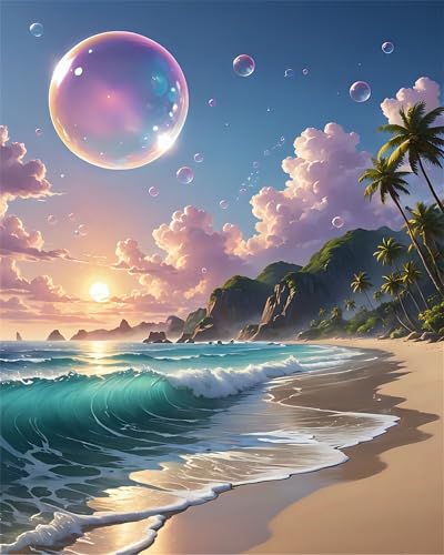 Puzzle 1000 Teile,Puzzles für Erwachsene,Herausforderndes Rätsel,Pädagogisches Spiel Puzzlespiele für Die Ganze Familie,Dekoration Geschenke - Strandblasen von Yoonqun