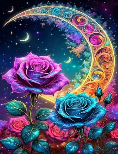 Puzzle 120 Teile,Puzzles Für Erwachsene,Herausforderndes Rätsel,Pädagogisches Spiel Puzzlespiele für Die Ganze Familie,Dekoration Geschenke - Blaue rosa Rosen von Yoonqun