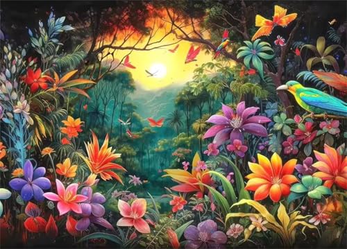 Puzzle 120 Teile,Puzzles Für Erwachsene,Herausforderndes Rätsel,Pädagogisches Spiel Puzzlespiele für Die Ganze Familie,Dekoration Geschenke - Dschungel-Sonnenuntergangslandschaft Puzzle 120 Teile,Puzzles Für Erwachsene,Herausforderndes Rätsel,Pädagogisches Spiel Puzzlespiele für Die Ganze Familie,Dekoration Geschenke - Dschungel-Sonnenuntergangslandschaft von Yoonqun