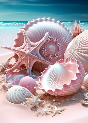 Puzzle 120 Teile,Puzzles Für Erwachsene,Herausforderndes Rätsel,Pädagogisches Spiel Puzzlespiele für Die Ganze Familie,Dekoration Geschenke - Rosa Muscheln Seestern von Yoonqun