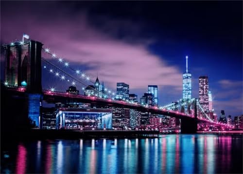 Puzzle 120 Teile,Puzzles für Erwachsene,Herausforderndes Rätsel,Pädagogisches Spiel Puzzlespiele für Die Ganze Familie,Dekoration Geschenke - New Yorker Brücke von Yoonqun