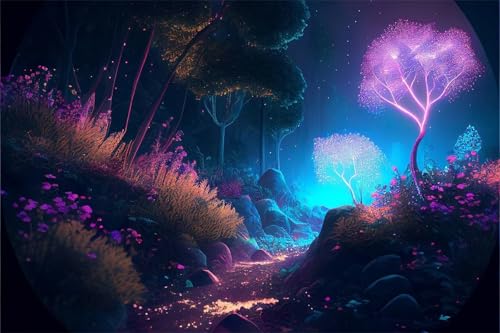 Puzzle 1200 Teile,Puzzles für Erwachsene,Herausforderndes Rätsel,Pädagogisches Spiel Puzzlespiele für Die Ganze Familie,Dekoration Geschenke - Fantasie Wald Landschaft von Yoonqun