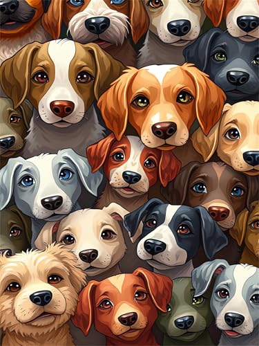 Puzzle 1500 Teile,Puzzles für Erwachsene,Herausforderndes Rätsel,Pädagogisches Spiel Puzzlespiele für Die Ganze Familie,Dekoration Geschenke - Bunte Hunde von Yoonqun