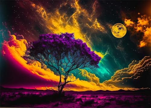 Puzzle 1500 Teile,Puzzles für Erwachsene,Herausforderndes Rätsel,Pädagogisches Spiel Puzzlespiele für Die Ganze Familie,Dekoration Geschenke - Malerische Bäume von Yoonqun