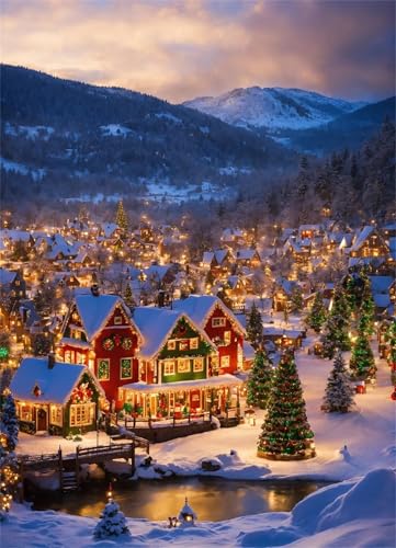 Puzzle 1500 Teile,Puzzles für Erwachsene,Herausforderndes Rätsel,Pädagogisches Spiel Puzzlespiele für Die Ganze Familie,Dekoration Geschenke - Weihnachten in der Kleinstadt von Yoonqun
