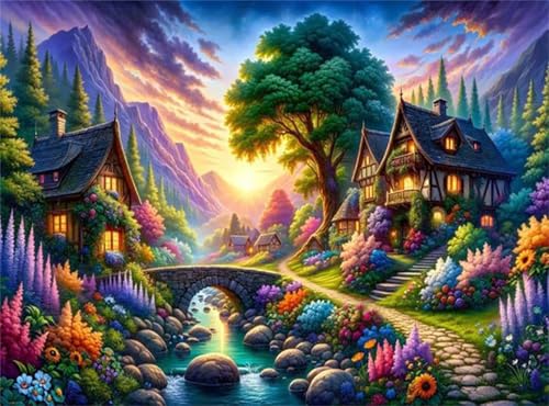 Puzzle 200 Teile,Puzzles Für Erwachsene,Herausforderndes Rätsel,Pädagogisches Spiel Puzzlespiele für Die Ganze Familie,Dekoration Geschenke - Bunte Landschaft von Yoonqun