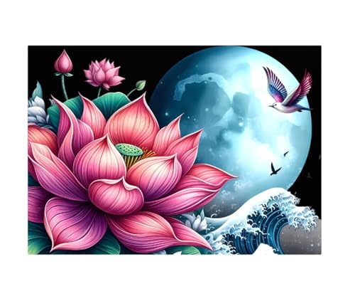 Puzzle 200 Teile,Puzzles Für Erwachsene,Herausforderndes Rätsel,Pädagogisches Spiel Puzzlespiele für Die Ganze Familie,Dekoration Geschenke - Lotusblumenmond von Yoonqun