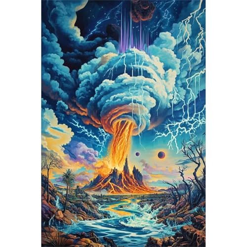 Puzzle 200 Teile,Puzzles für Erwachsene,Herausforderndes Rätsel,Pädagogisches Spiel Puzzlespiele für Die Ganze Familie,Dekoration Geschenke - Vulkanausbruch von Yoonqun