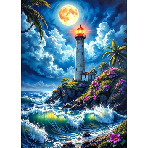 Puzzle 2000 Teile,Puzzles Für Erwachsene,Herausforderndes Rätsel,Pädagogisches Spiel Puzzlespiele für Die Ganze Familie,Dekoration Geschenke - Mond Leuchtturm Wellen Puzzle 2000 Teile,Puzzles Für Erwachsene,Herausforderndes Rätsel,Pädagogisches Spiel Puzzlespiele für Die Ganze Familie,Dekoration Geschenke - Mond Leuchtturm Wellen von Yoonqun