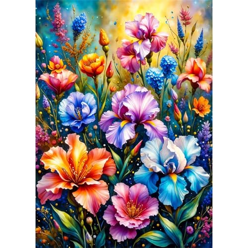 Puzzle 30 Teile,Puzzles Für Erwachsene,Herausforderndes Rätsel,Pädagogisches Spiel Puzzlespiele für Die Ganze Familie,Dekoration Geschenke - Bunte Iris von Yoonqun
