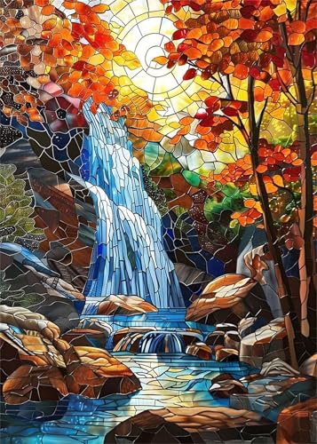 Puzzle 30 Teile,Puzzles Für Erwachsene,Herausforderndes Rätsel,Pädagogisches Spiel Puzzlespiele für Die Ganze Familie,Dekoration Geschenke - Buntglas-Wasserfall Puzzle 30 Teile,Puzzles Für Erwachsene,Herausforderndes Rätsel,Pädagogisches Spiel Puzzlespiele für Die Ganze Familie,Dekoration Geschenke - Buntglas-Wasserfall von Yoonqun