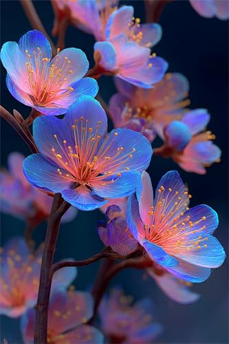 Puzzle 30 Teile,Puzzles Für Erwachsene,Herausforderndes Rätsel,Pädagogisches Spiel Puzzlespiele für Die Ganze Familie,Dekoration Geschenke - Fantasie Blaue Blumen von Yoonqun