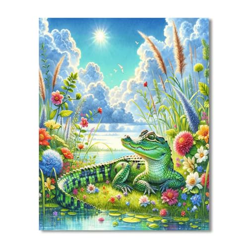 Puzzle 30 Teile,Puzzles Für Erwachsene,Herausforderndes Rätsel,Pädagogisches Spiel Puzzlespiele für Die Ganze Familie,Dekoration Geschenke - Krokodilblumen am Seeufer Puzzle 30 Teile,Puzzles Für Erwachsene,Herausforderndes Rätsel,Pädagogisches Spiel Puzzlespiele für Die Ganze Familie,Dekoration Geschenke - Krokodilblumen am Seeufer von Yoonqun