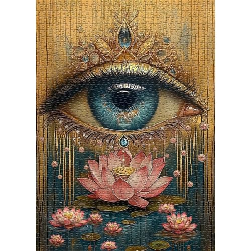 Puzzle 30 Teile,Puzzles Für Erwachsene,Herausforderndes Rätsel,Pädagogisches Spiel Puzzlespiele für Die Ganze Familie,Dekoration Geschenke - Traumauge Lotus von Yoonqun