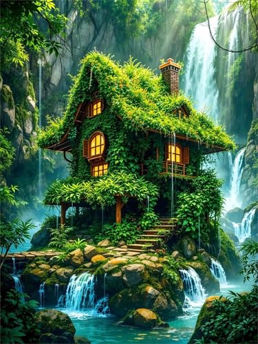 Puzzle 30 Teile,Puzzles Für Erwachsene,Herausforderndes Rätsel,Pädagogisches Spiel Puzzlespiele für Die Ganze Familie,Dekoration Geschenke - Wasserfallhütte Puzzle 30 Teile,Puzzles Für Erwachsene,Herausforderndes Rätsel,Pädagogisches Spiel Puzzlespiele für Die Ganze Familie,Dekoration Geschenke - Wasserfallhütte von Yoonqun