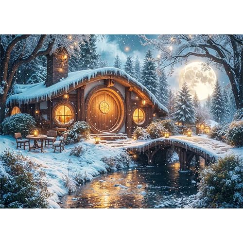 Puzzle 30 Teile,Puzzles Für Erwachsene,Herausforderndes Rätsel,Pädagogisches Spiel Puzzlespiele für Die Ganze Familie,Dekoration Geschenke - Winter Moonlight Cottage Puzzle 30 Teile,Puzzles Für Erwachsene,Herausforderndes Rätsel,Pädagogisches Spiel Puzzlespiele für Die Ganze Familie,Dekoration Geschenke - Winter Moonlight Cottage von Yoonqun